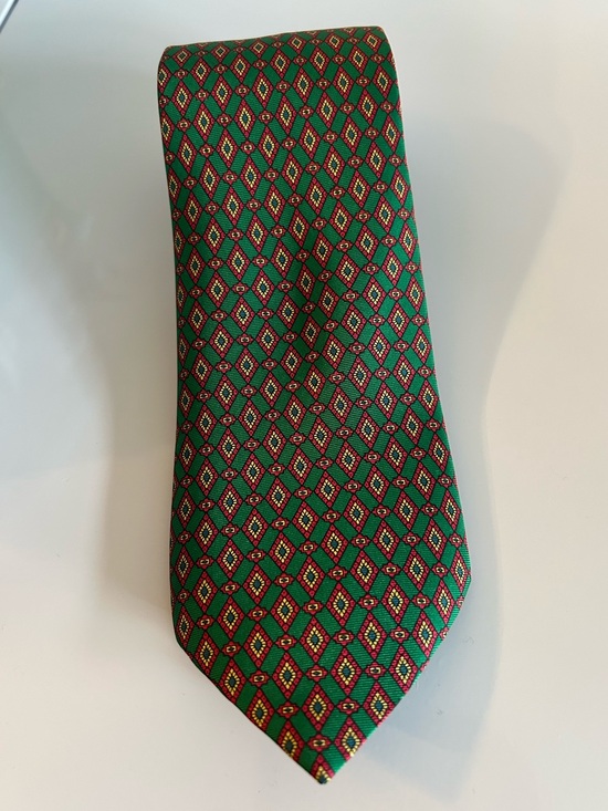 J. Press Other - J. Press 100% Silk Made in Italy Green Tie with Geometric Design Extra Long